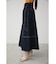 STITCH DENIM FLARE SKIRT