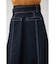 STITCH DENIM FLARE SKIRT