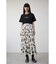 FLOWER PLEATS LONG SKIRT