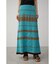 MULTI BORDER MESH KNIT SKIRT