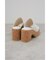 CENTER SEAM CORK WEDGE SANDALS