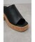 CENTER SEAM CORK WEDGE SANDALS