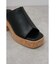 CENTER SEAM CORK WEDGE SANDALS