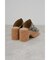 CENTER SEAM CORK WEDGE SANDALS