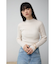 ランダムリブハイネックニットトップス