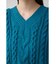 シェニールケーブルVネックロングニットトップス
