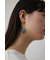 フェイクレザーバイカラーアシンメトリーピアス