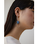 フェイクレザーバイカラーアシンメトリーピアス