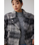 シャギーチェックライダースジャケット