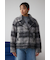 シャギーチェックライダースジャケット
