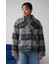 シャギーチェックライダースジャケット