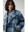 シャギーチェックライダースジャケット