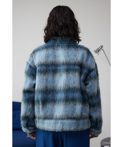 シャギーチェックライダースジャケット｜アズールバイマウジーの通販