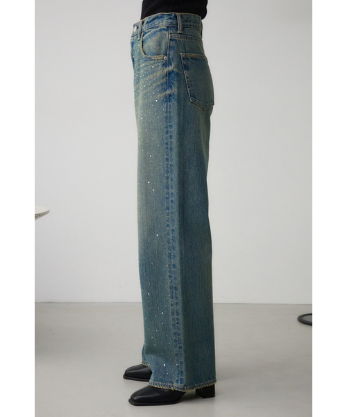 アズールバイマウジー　ラインストーンデニム　スライ　ジェイダ　アリシアスタン AZUL BY MOUSSY | AZUL DENIM ラインストーンワイドデニム