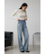 AZUL DENIM ラインストーンワイドデニム