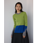 【PLUS】カラーブロッキングリブニット