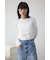 シアーネックリブトップス