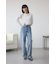 シアーネックリブトップス