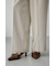 ポリエステルリネンミックスワイドパンツ