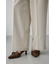 ポリエステルリネンミックスワイドパンツ