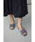 【堀田茜さん着用アイテム】ギャザーストラップスクエアトゥサンダル