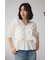 ラッフルショルダーブラウス