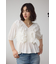 ラッフルショルダーブラウス