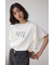 ラッフルスリーブロゴTシャツ
