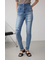 AZUL DENIM ハイウエストボタンリペアスキニー