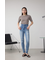 AZUL DENIM ハイウエストボタンリペアスキニー