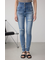 AZUL DENIM ハイウエストボタンリペアスキニー