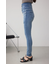AZUL DENIM ハイウエストボタンリペアスキニー