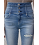 AZUL DENIM ハイウエストボタンリペアスキニー
