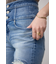 AZUL DENIM ハイウエストボタンリペアスキニー