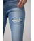 AZUL DENIM ハイウエストボタンリペアスキニー