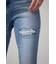AZUL DENIM ハイウエストボタンリペアスキニー