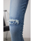 AZUL DENIM ハイウエストボタンリペアスキニー