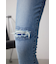 AZUL DENIM ハイウエストボタンリペアスキニー