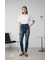 AZUL DENIM ハイウエストボタンリペアスキニー