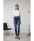 AZUL DENIM ハイウエストボタンリペアスキニー