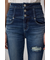 AZUL DENIM ハイウエストボタンリペアスキニー