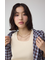 シアーチェックフードシャツ