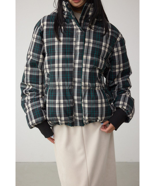 B-HEAT フード付き中綿チェックジャケット｜アズールバイマウジーの