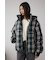 B-HEAT フード付き中綿チェックジャケット