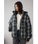 B-HEAT フード付き中綿チェックジャケット