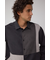 パネルスウィッチングフェイクスウェードシャツ