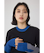 【PLUS】カラーブロッキングリブニット