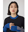 【PLUS】カラーブロッキングリブニット