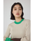 【PLUS】カラーブロッキングリブニット