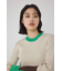 【PLUS】カラーブロッキングリブニット